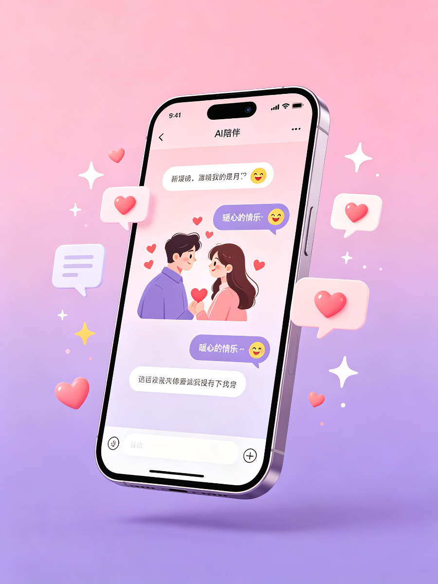 theone陪伴AI恋人聊天界面展示